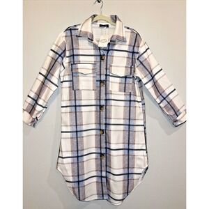 Womens Flannel Plaid Oversized Shacket Womens 2XL by Camisa NWT Button Up NEW